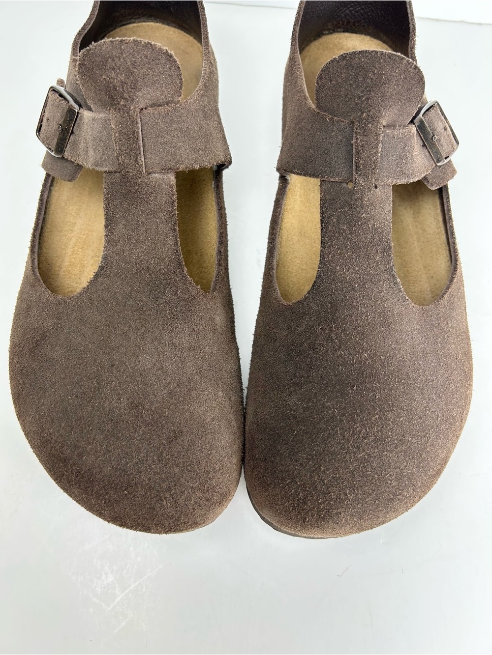 Birkenstock London Mocha Brown Leather Closed Toe Buckle Clogs Shoes EU 42 US 11 - Picture 4 of 14